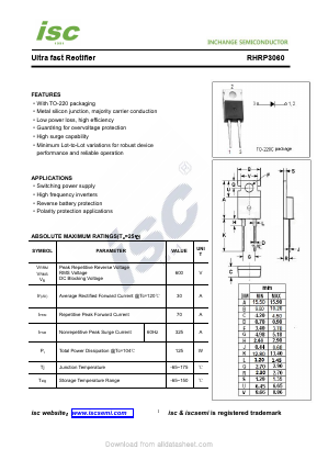 RHRP3060 Datasheet PDF Inchange Semiconductor