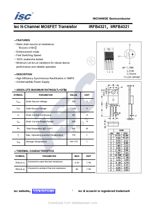 IRFB4321 Datasheet PDF Inchange Semiconductor