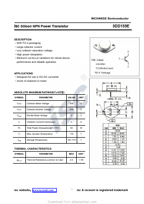 3DD159E Datasheet PDF Inchange Semiconductor