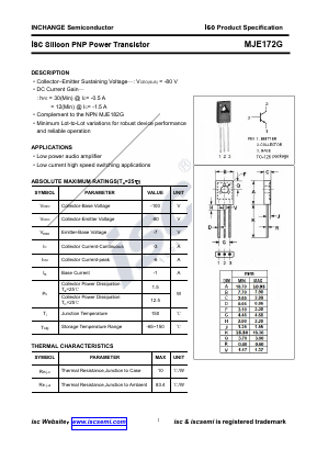 MJE172G Datasheet PDF Inchange Semiconductor