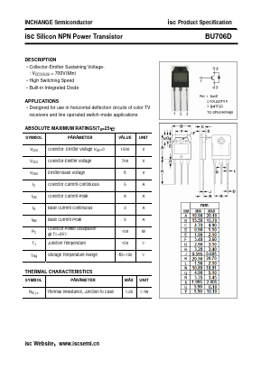 BU706D Datasheet PDF Inchange Semiconductor