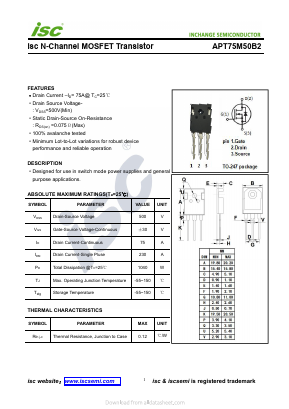 APT75M50B2 Datasheet PDF Inchange Semiconductor