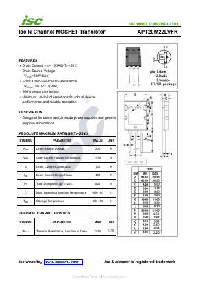 APT20M22LVFR Datasheet PDF Inchange Semiconductor