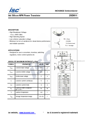 2SD811 Datasheet PDF Inchange Semiconductor