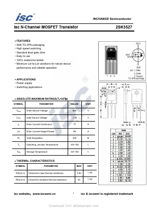 K3527 Datasheet PDF Inchange Semiconductor