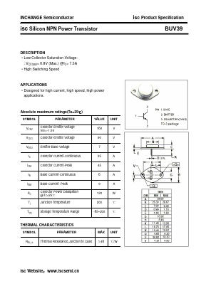BUV39 Datasheet PDF Inchange Semiconductor