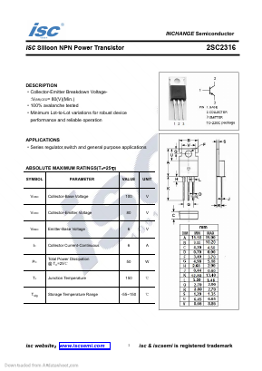 C2316 Datasheet PDF Inchange Semiconductor