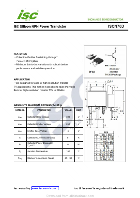 ISCN70D Datasheet PDF Inchange Semiconductor