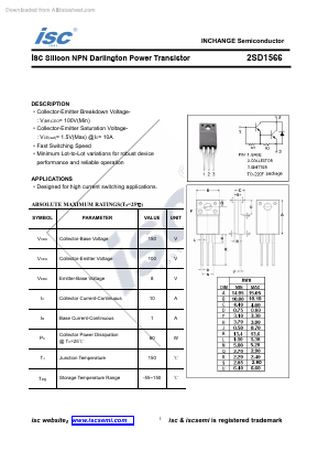 D1566 Datasheet PDF Inchange Semiconductor