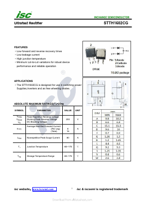 STTH1602CG Datasheet PDF Inchange Semiconductor
