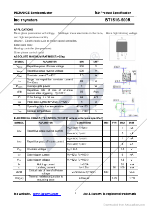BT151S-500R Datasheet PDF Inchange Semiconductor
