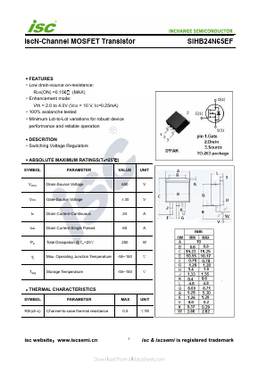 SIHB24N65EF Datasheet PDF Inchange Semiconductor