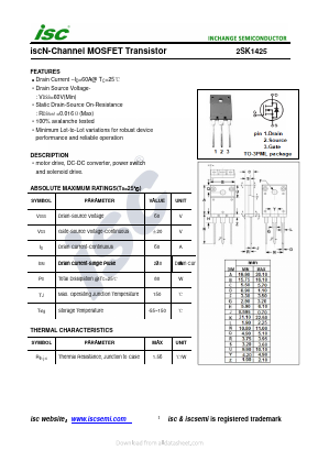 2SK1425 Datasheet PDF Inchange Semiconductor