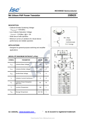 2SB625 Datasheet PDF Inchange Semiconductor