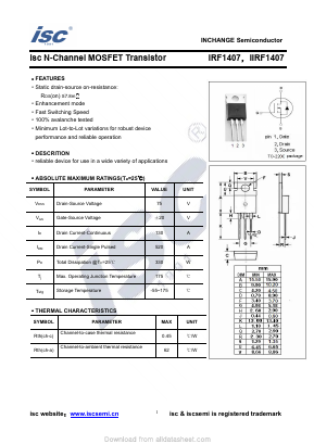 IIRF1407 Datasheet PDF Inchange Semiconductor