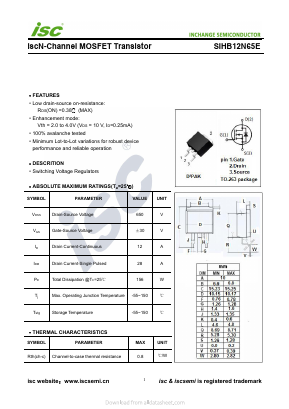 SIHB12N65E Datasheet PDF Inchange Semiconductor