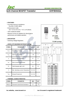 SIHFIB5N65A Datasheet PDF Inchange Semiconductor