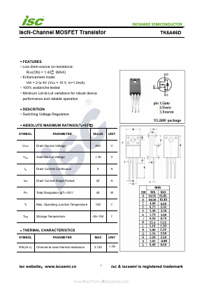 TK5A65D Datasheet PDF Inchange Semiconductor