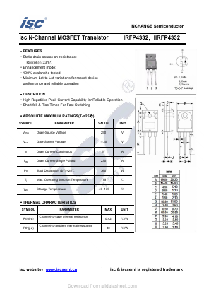 IIRFP4332 Datasheet PDF Inchange Semiconductor