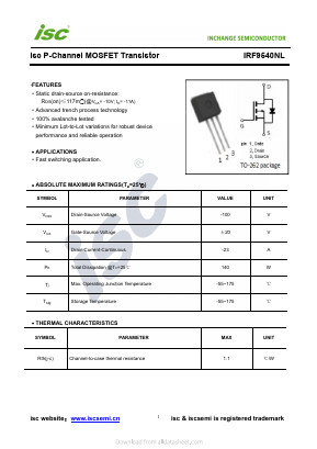 IRF9540NL Datasheet PDF Inchange Semiconductor