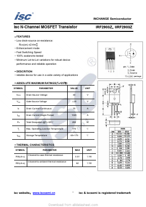 IIRF2903Z Datasheet PDF Inchange Semiconductor