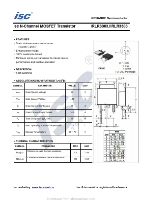 IRLR3303 Datasheet PDF Inchange Semiconductor