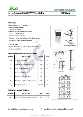 IRF644A Datasheet PDF Inchange Semiconductor