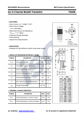 7N60B Datasheet PDF Inchange Semiconductor