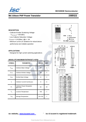 2SB522 Datasheet PDF Inchange Semiconductor