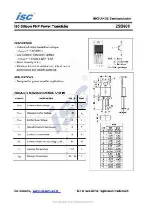 B608 Datasheet PDF Inchange Semiconductor