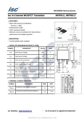 IIRFR812 Datasheet PDF Inchange Semiconductor