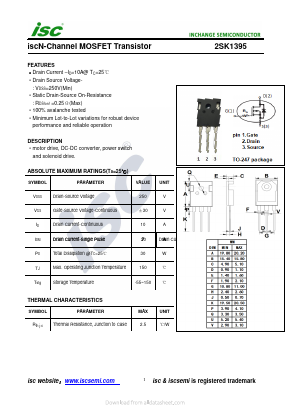 K1395 Datasheet PDF Inchange Semiconductor