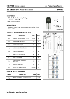 BUV89 Datasheet PDF Inchange Semiconductor
