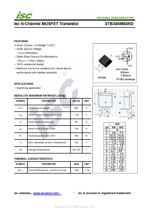 STB34NM60ND Datasheet PDF Inchange Semiconductor