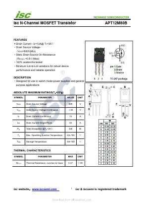 APT12M80B Datasheet PDF Inchange Semiconductor