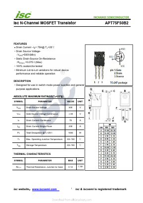 APT75F50B2 Datasheet PDF Inchange Semiconductor