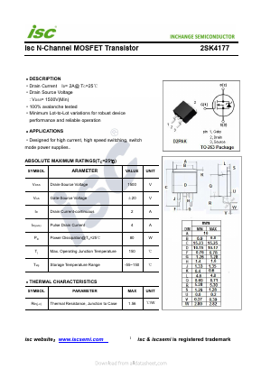 2SK4177 Datasheet PDF Inchange Semiconductor