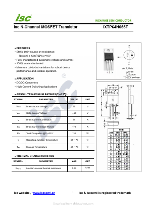IXTP64N055T Datasheet PDF Inchange Semiconductor