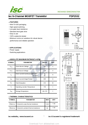 FDP2532 Datasheet PDF Inchange Semiconductor