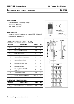 BUV56 Datasheet PDF Inchange Semiconductor