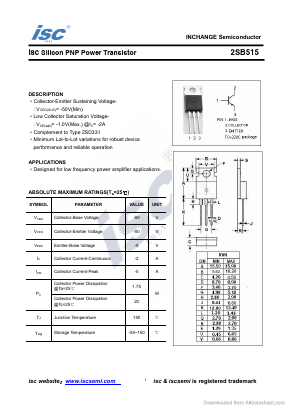 2SB515 Datasheet PDF Inchange Semiconductor