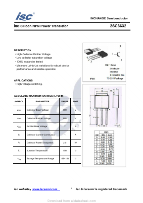 2SC3632 Datasheet PDF Inchange Semiconductor