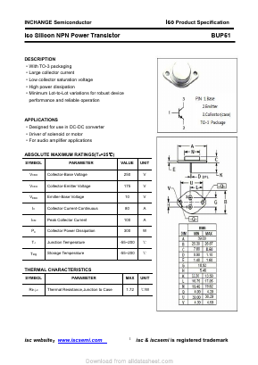 BUP51 Datasheet PDF Inchange Semiconductor