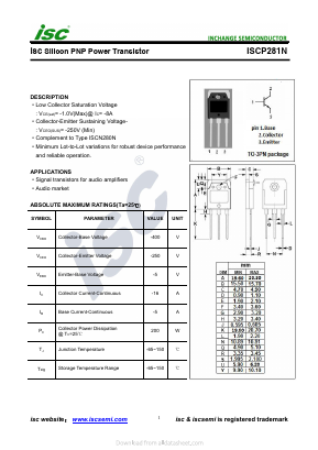 ISCP281N Datasheet PDF Inchange Semiconductor