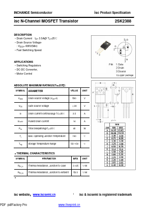 K2388 Datasheet PDF Inchange Semiconductor