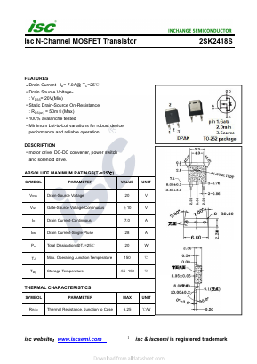 2SK2418S Datasheet PDF Inchange Semiconductor