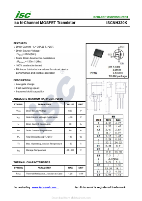 ISCNH320K Datasheet PDF Inchange Semiconductor