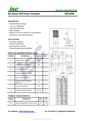 C4458 Datasheet PDF Inchange Semiconductor