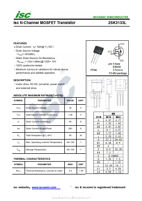 2SK3133L Datasheet PDF Inchange Semiconductor