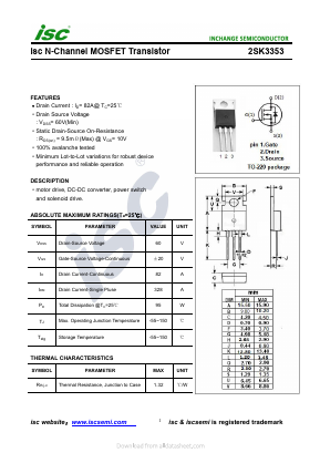 K3353 Datasheet PDF Inchange Semiconductor